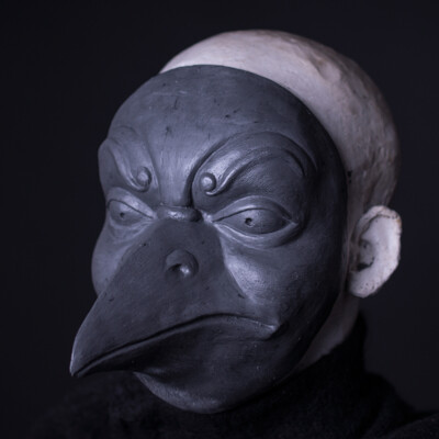 Explore the enigmatic allure of the Tengu spirit with this close-up of Anett Alexandra Bulano's meticulously crafted mask sculpture. 🎭✨ #TenguMask #JapaneseFolklore #SculptureArt Close-up of a sculpted Tengu mask, showcasing its detailed beak, eyes and eyebrows.